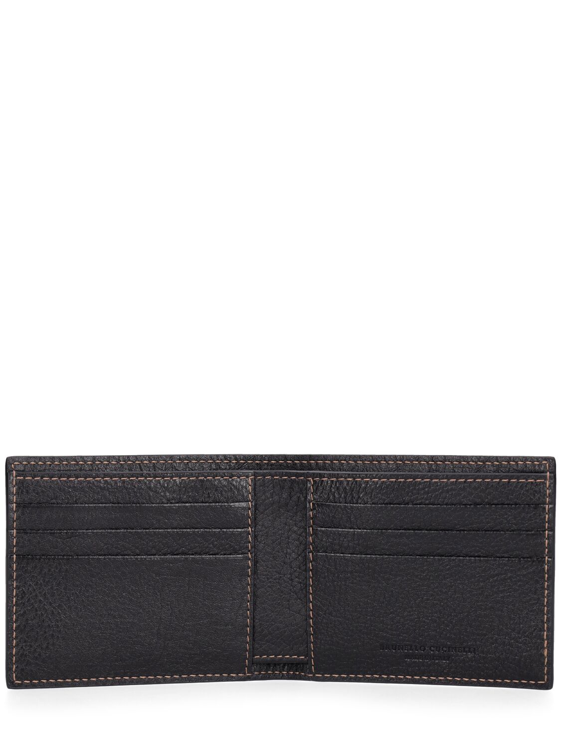 Shop Brunello Cucinelli Leather Logo Wallet In Black