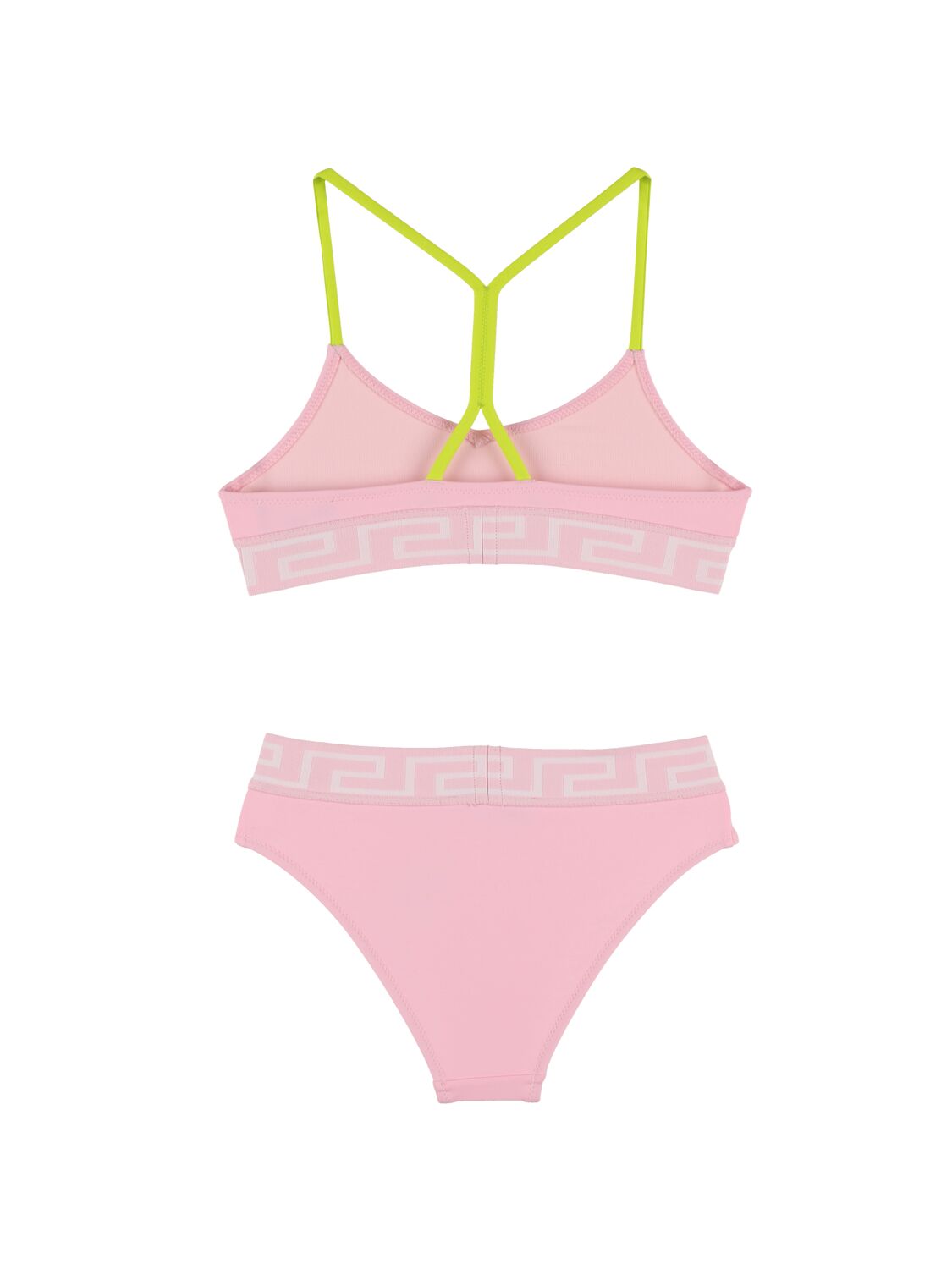 Shop Versace Recycled Lycra Bikini In Pink,green