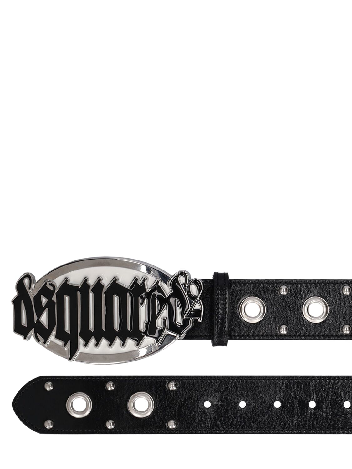 Shop Dsquared2 Gothic Leather Belt In Black