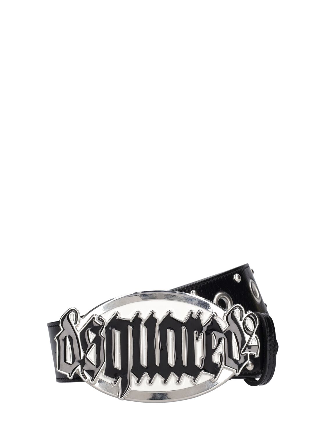 Shop Dsquared2 Gothic Leather Belt In Black