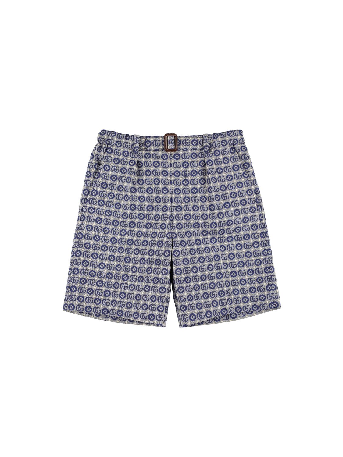 Image of Gg Cotton Blend Canvas Shorts