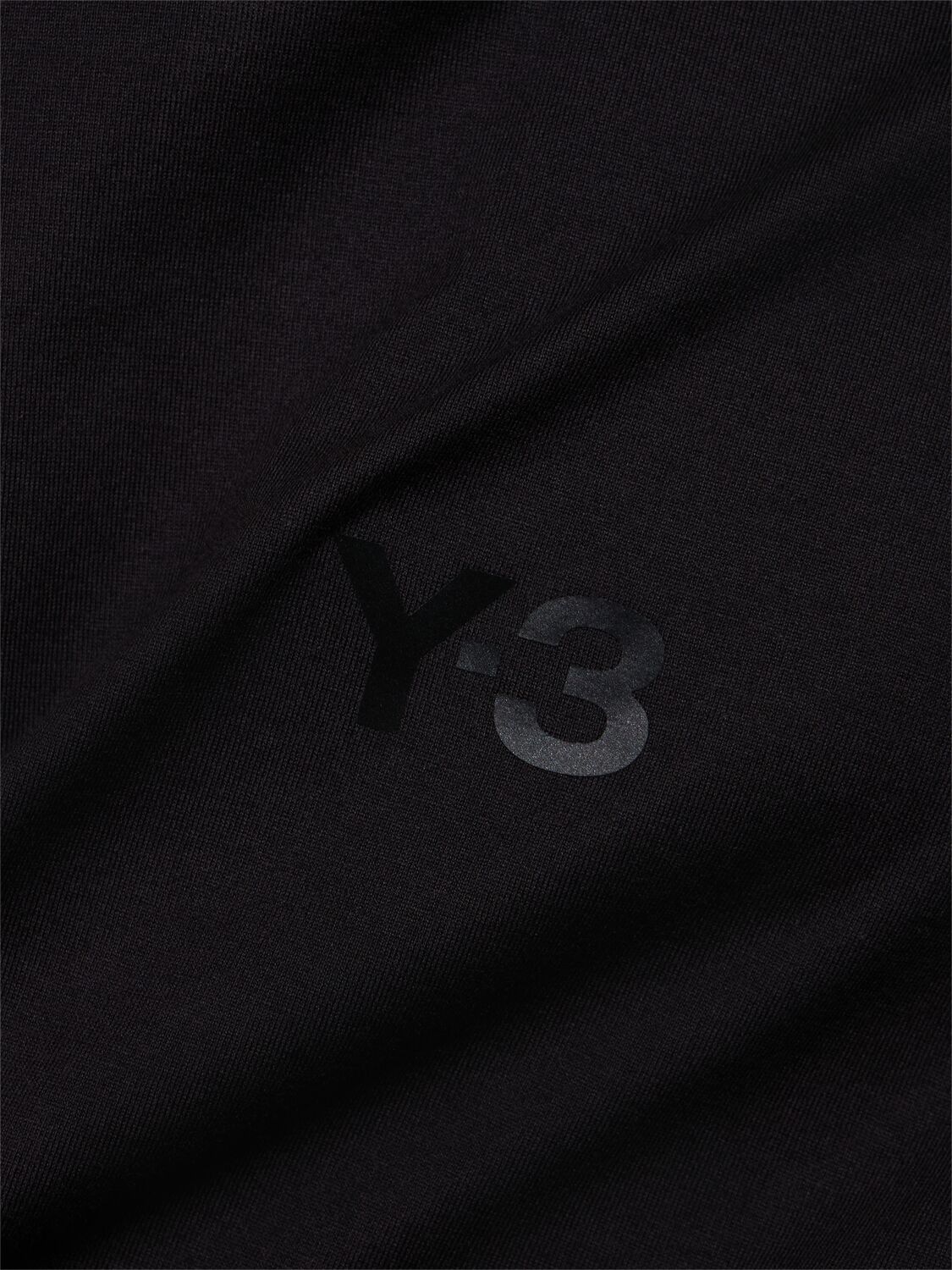 Shop Y-3 Mock Neck Long Sleeve T-shirt In Black