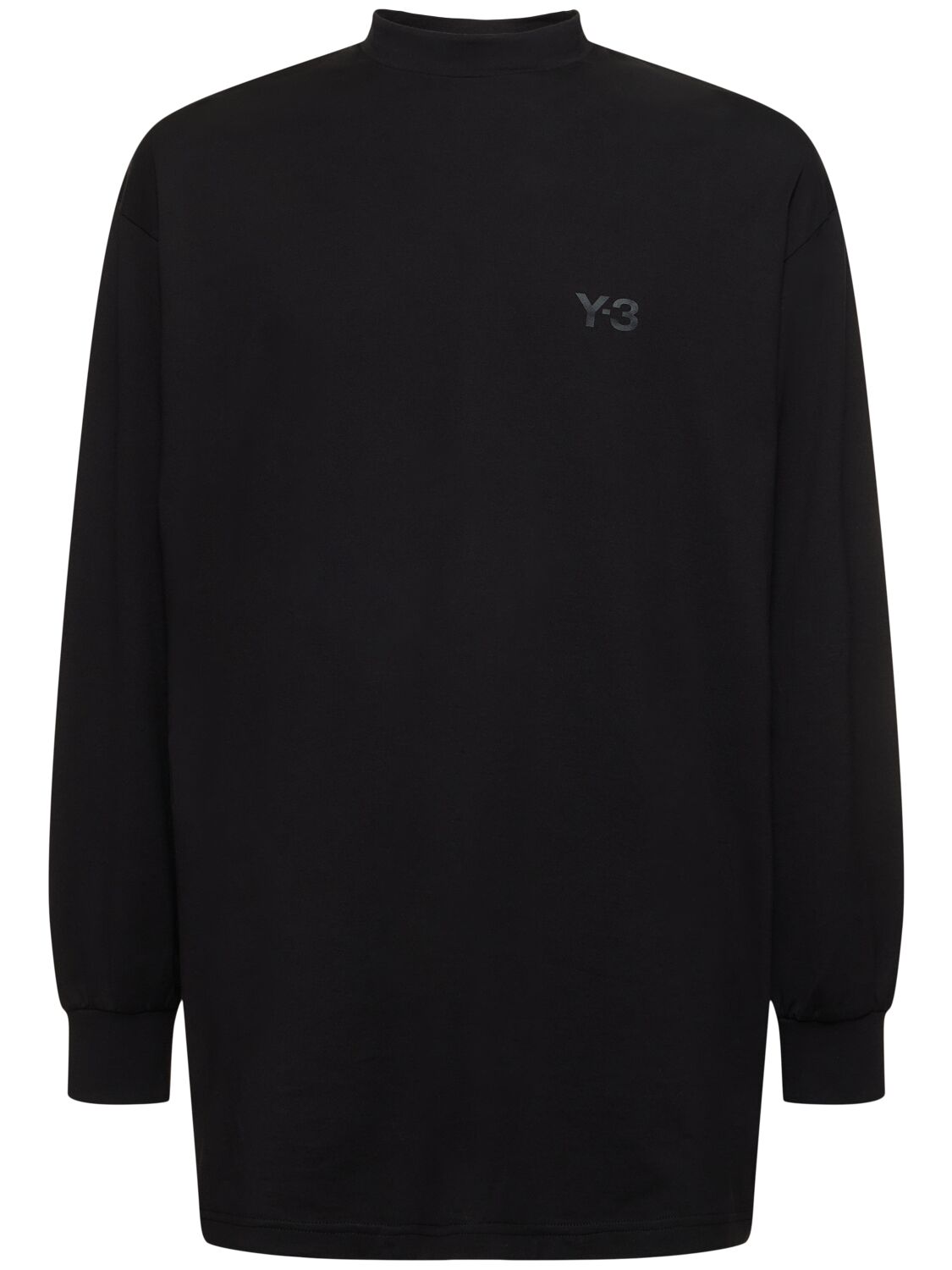 Y-3 Mock Neck Long Sleeve T-shirt In Black