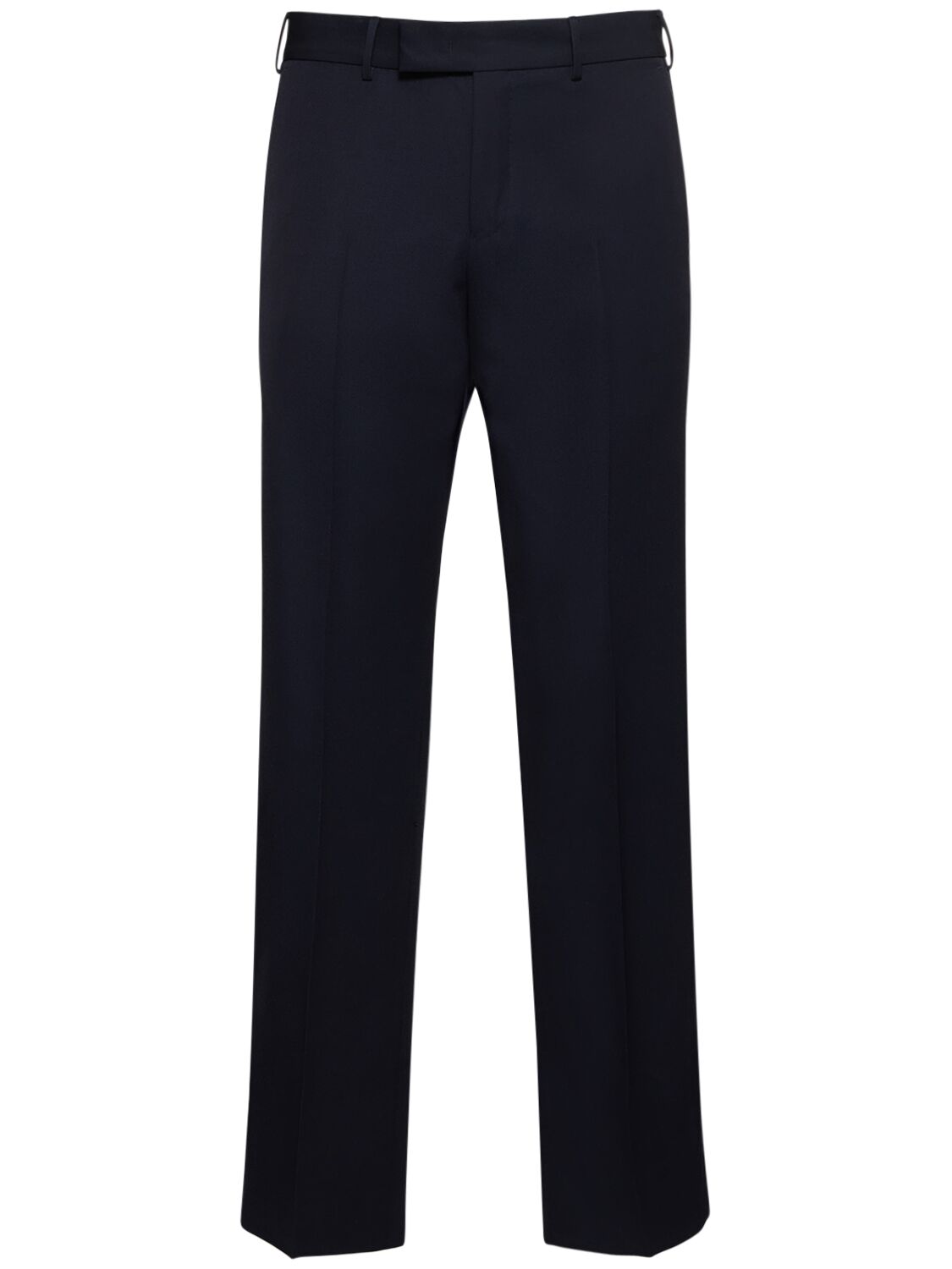 Pt Torino Freedom Flat Front Wool Trousers In Navy