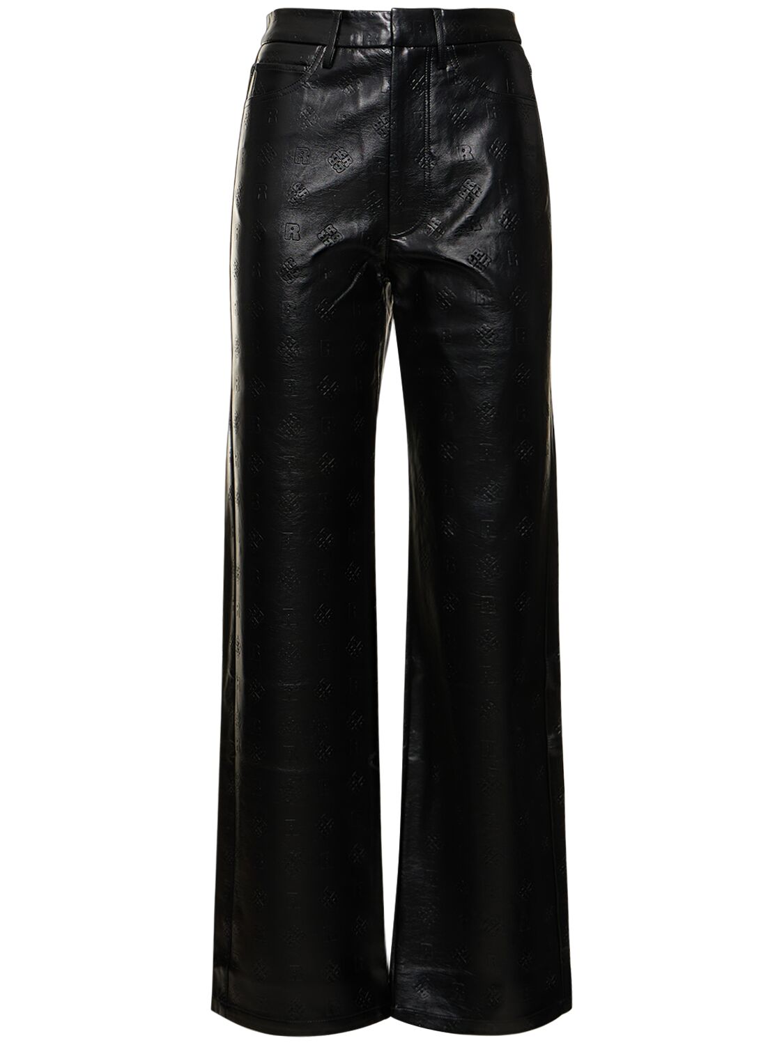 Rotate Birger Christensen Studded Faux-leather Trousers In Black