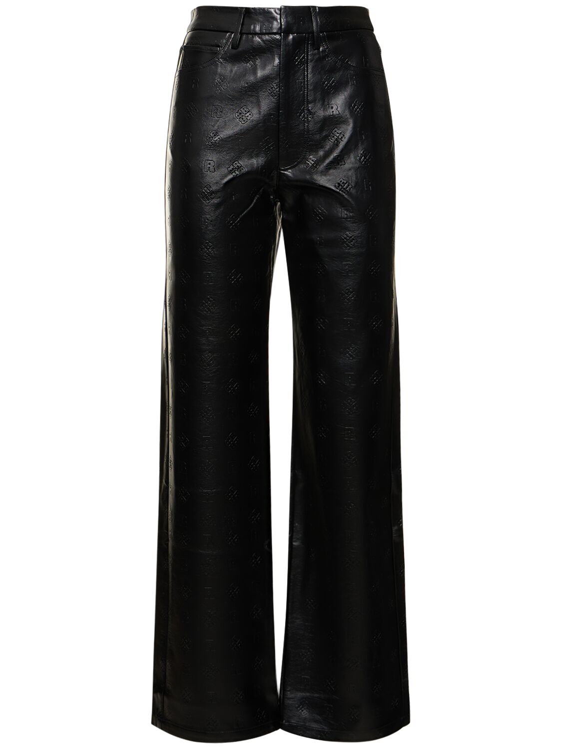 Image of Faux Leather Straight Pants