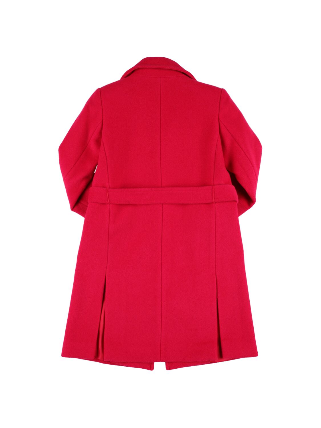 Shop Max & Co Belted Wool Long Coat In Fuchsia