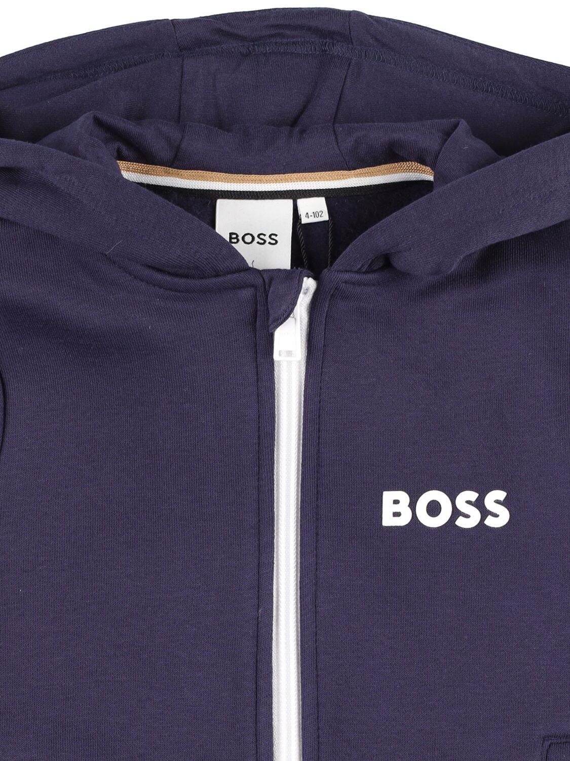 Shop Hugo Boss Cotton Blend Hoodie & Sweatpants W/ Logo In 네이비
