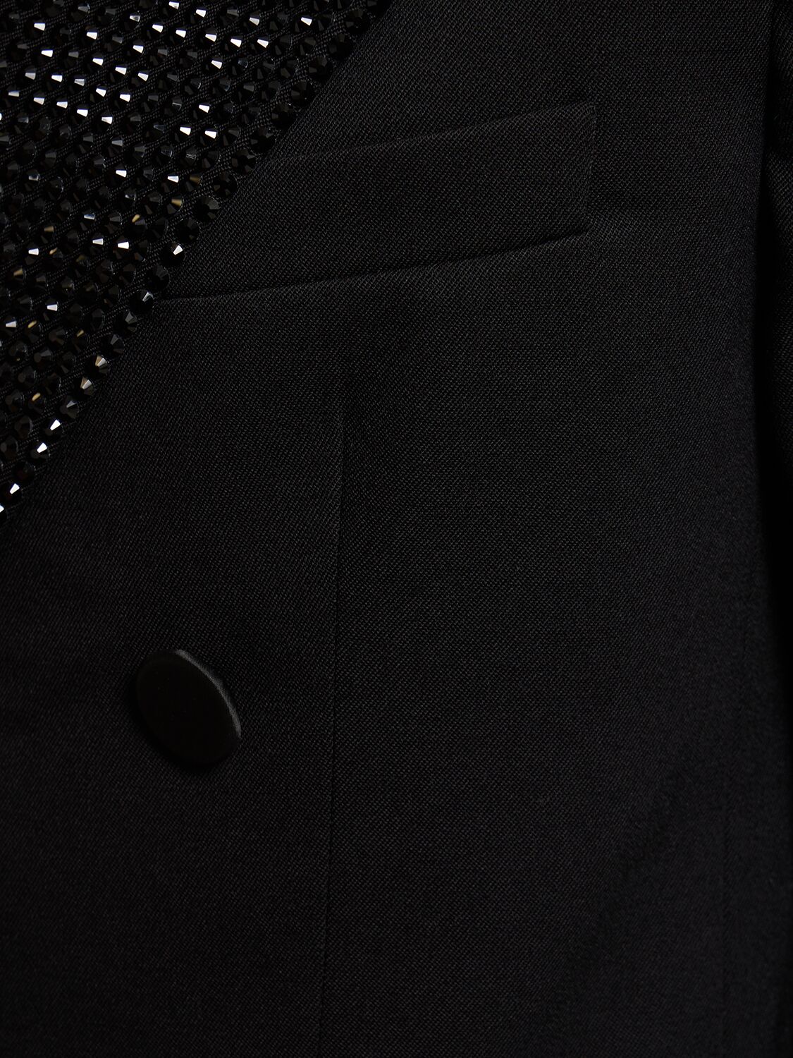 Shop Area Embellished Wool Relaxed Fit Blazer In Black