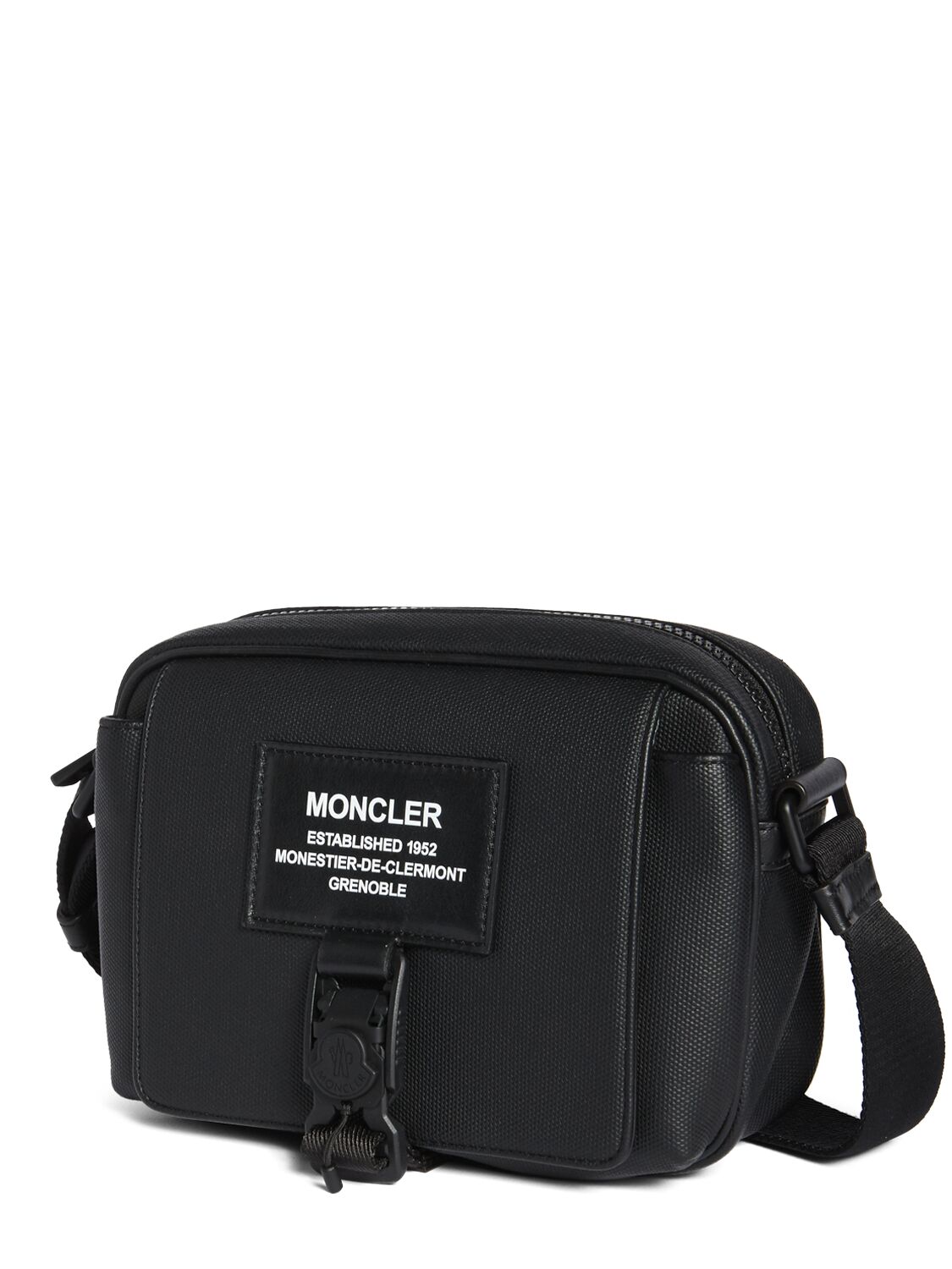 Shop Moncler Nakoa Coated Canvas Crossbody Bag In Black