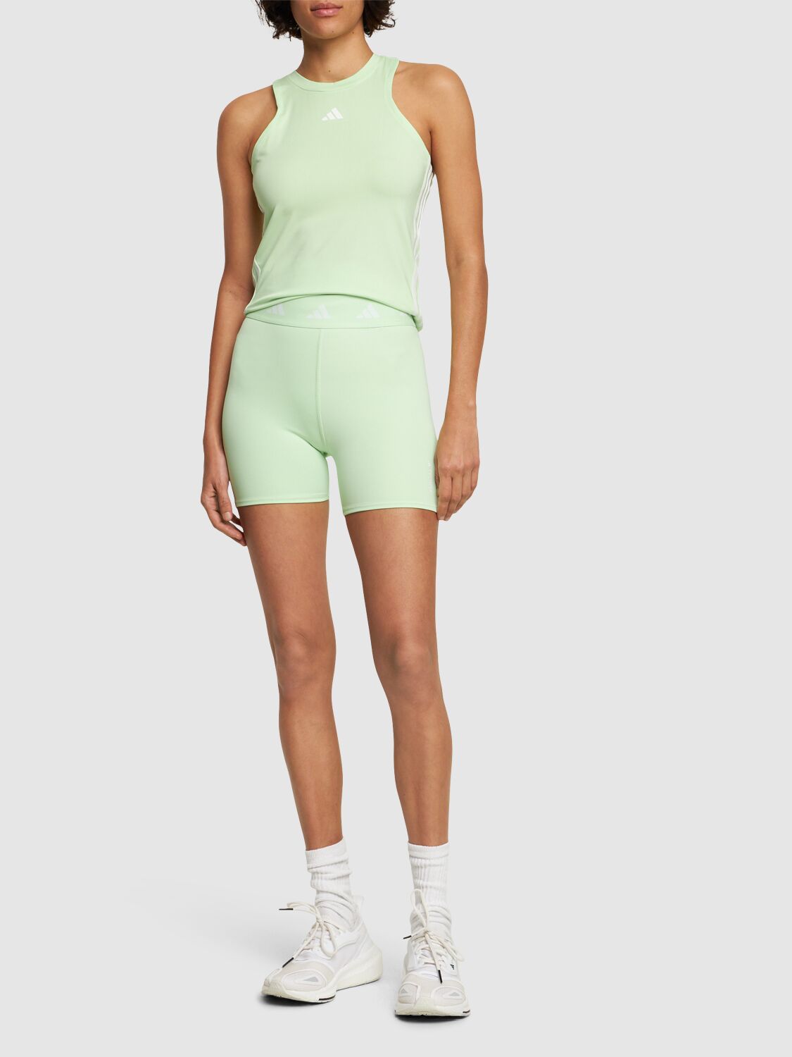 Shop Adidas Originals Techfit Shorts In Light Green