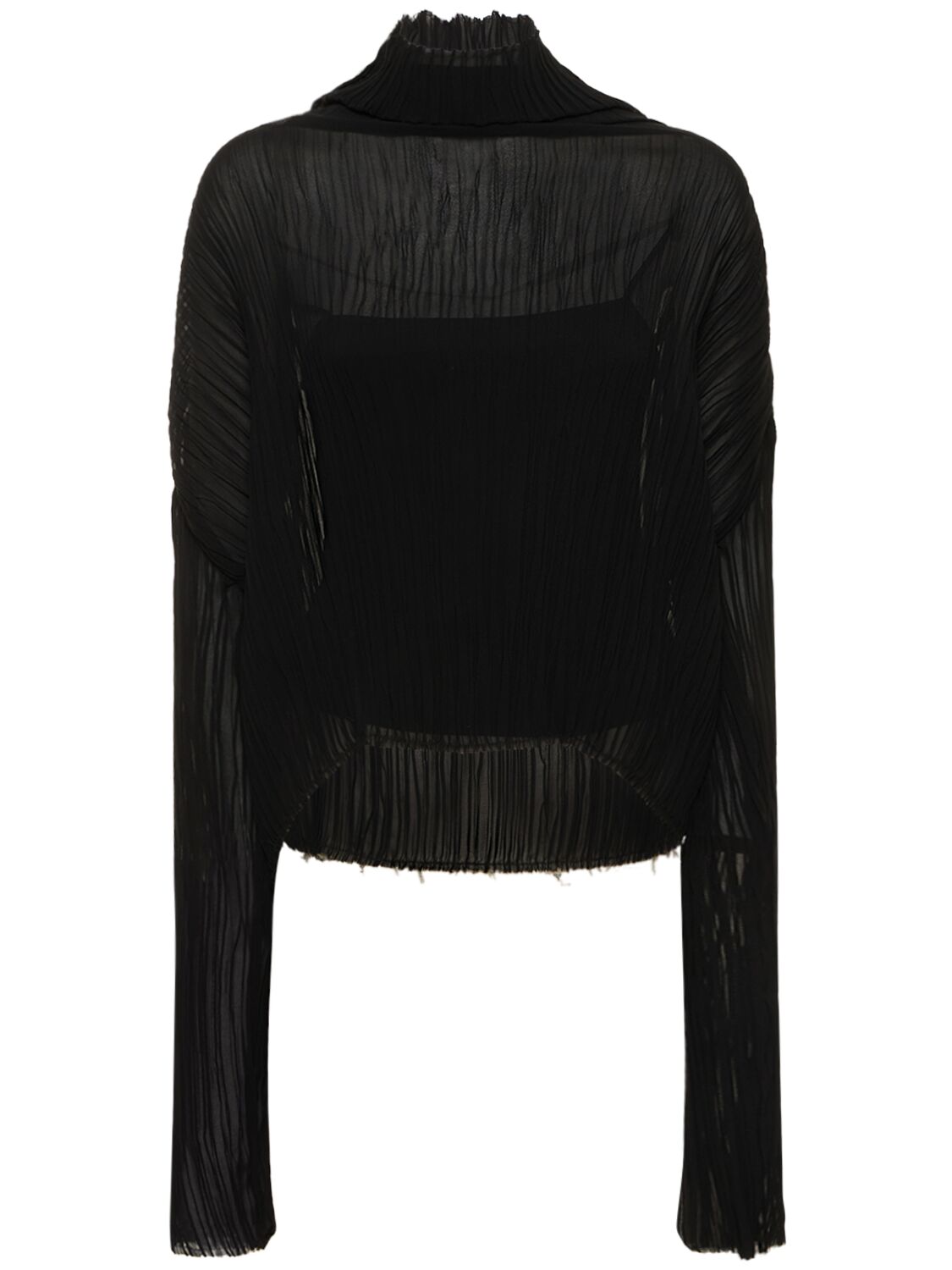 Mm6 Maison Margiela Sheer Pleated Top In Black