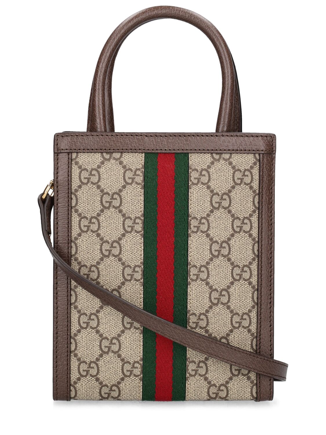 Shop Gucci Super Mini Ophidia Gg Canvas Bag In Ebony