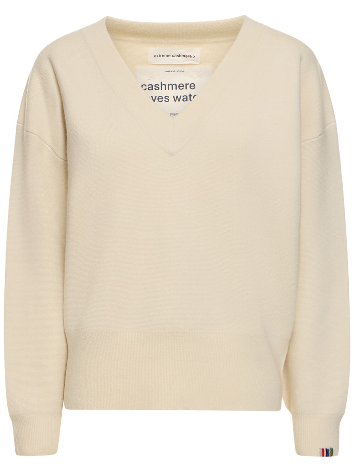 Extreme Cashmere V Neck Cashmere Sweater In White