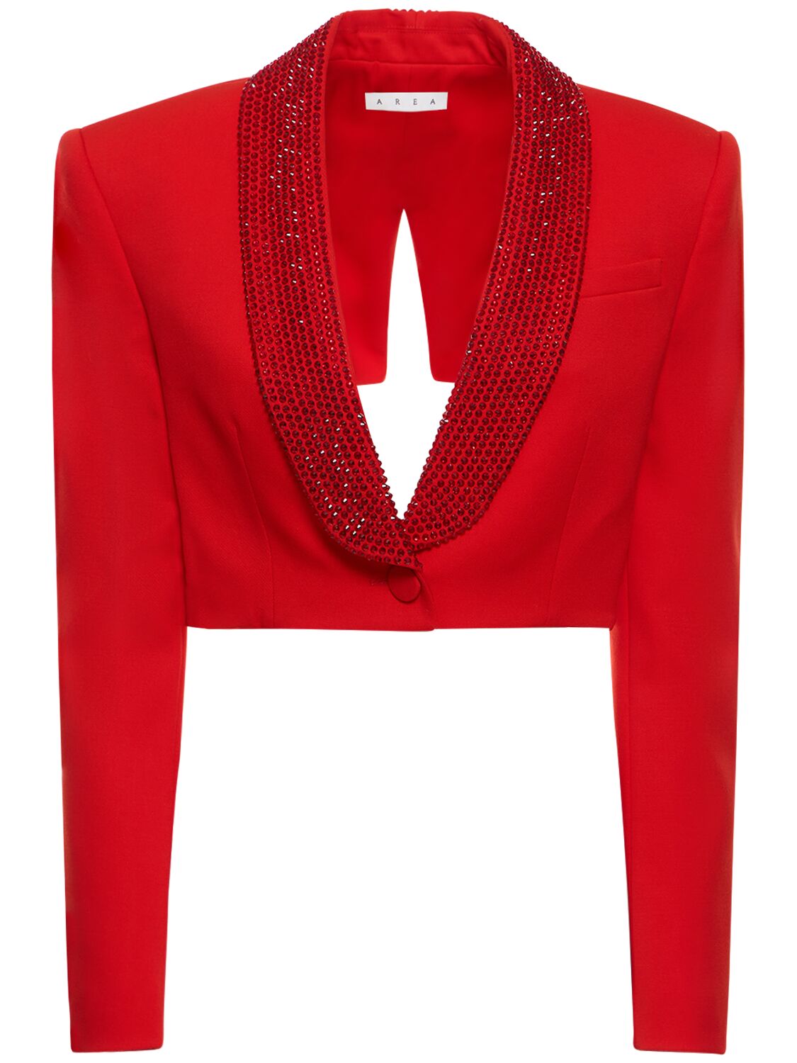 Area Women's Crystal Embellished Cropped Blazer In Scarlet