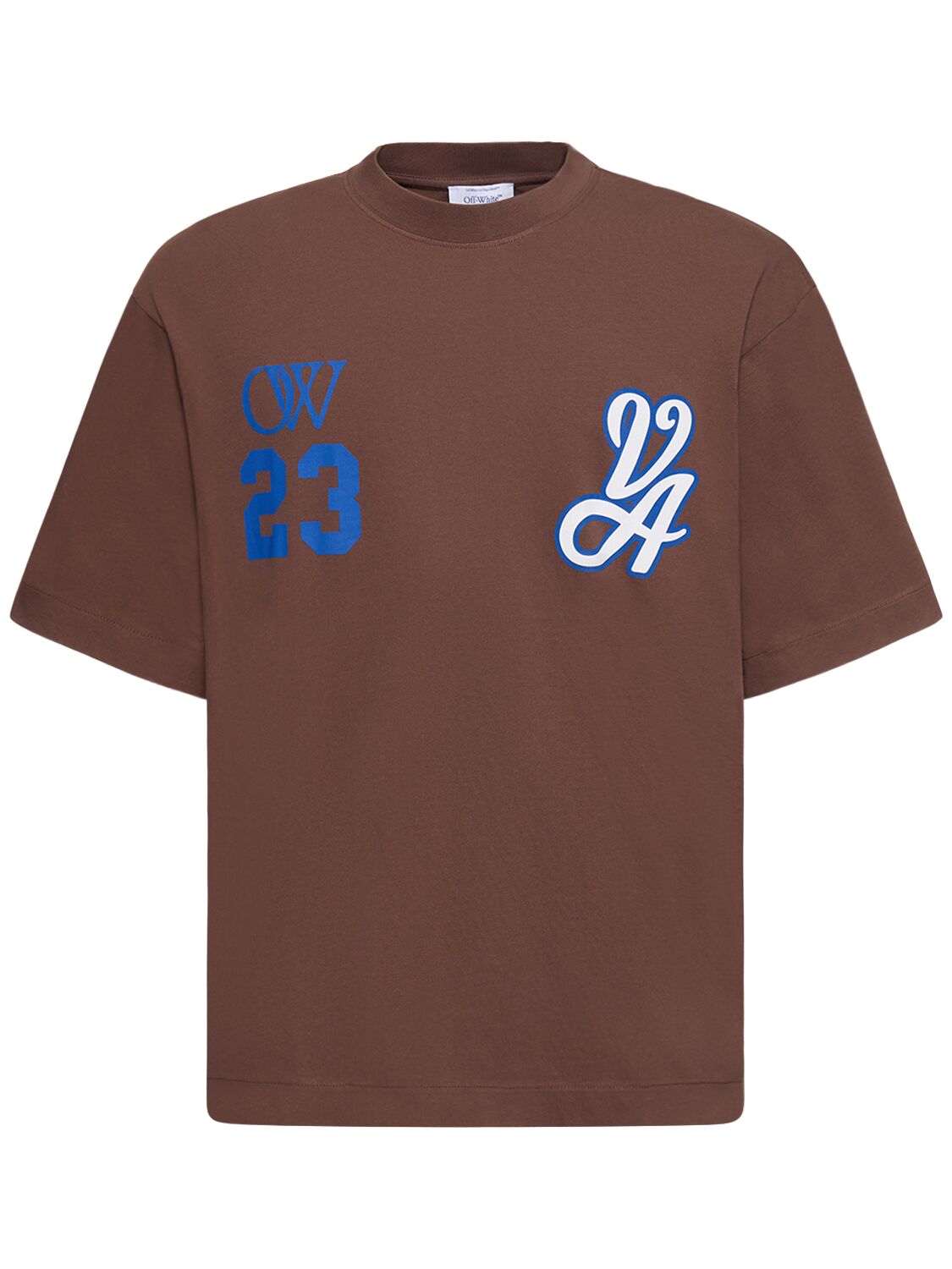 Shop Off-white 23 Varsity Skate Cotton T-shirt In Brown