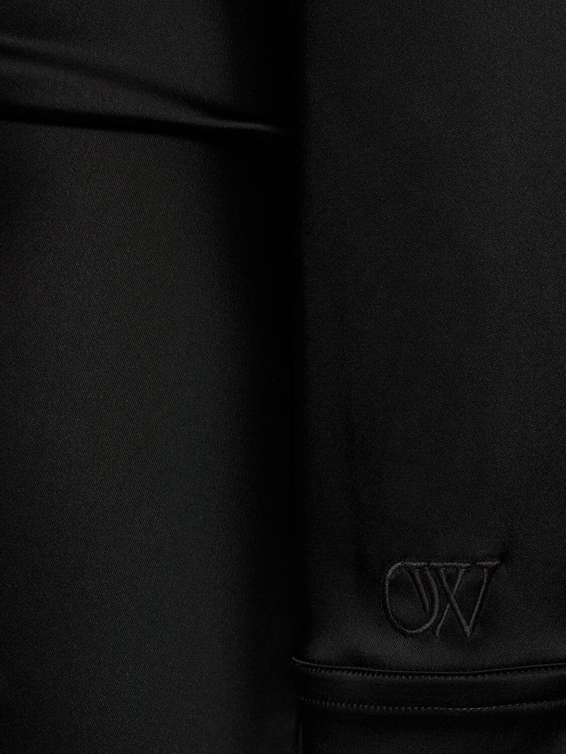 Shop Off-white Twist Satin Shirt Dress In Black