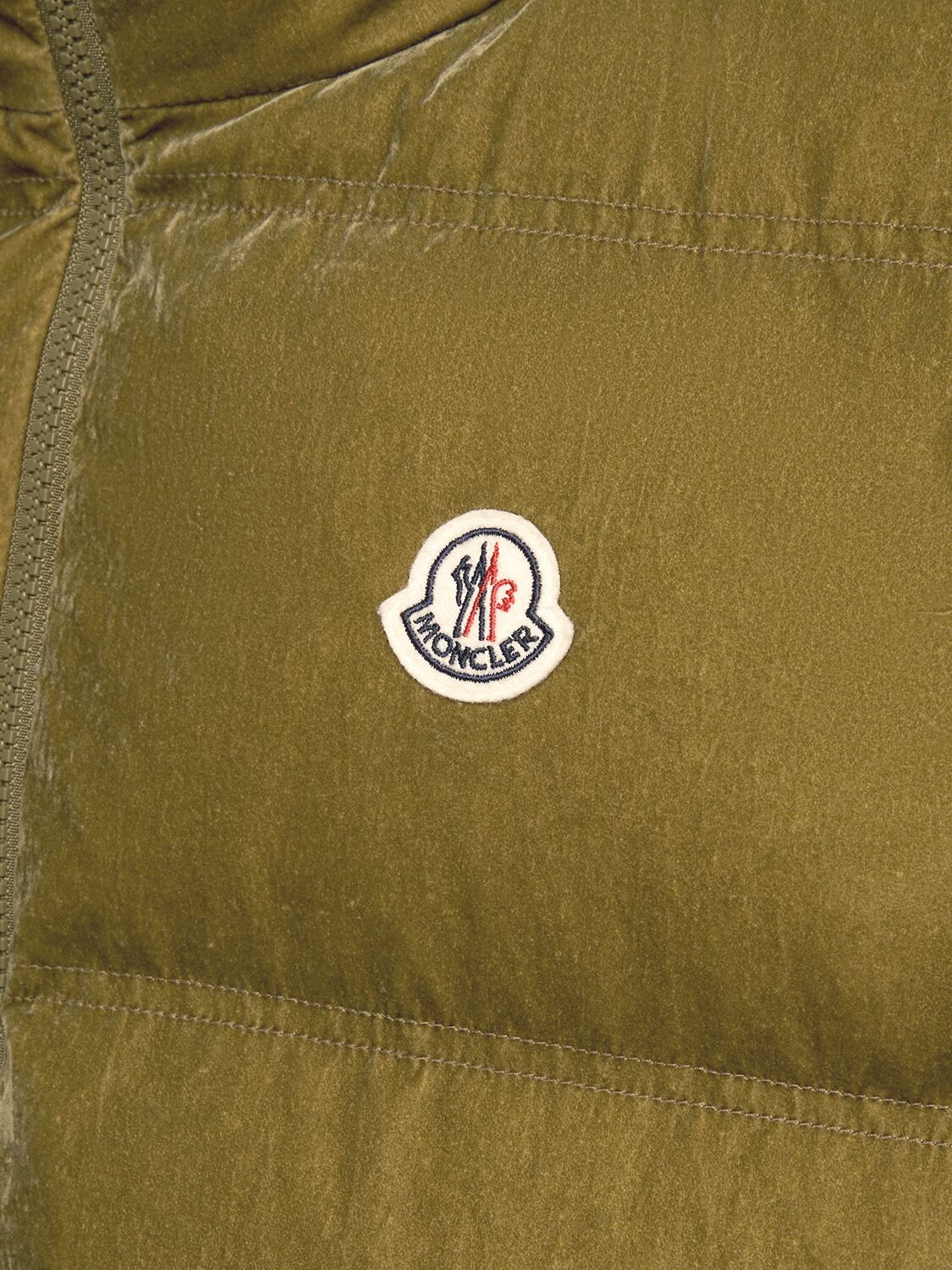 Shop Moncler Natadola Nylon Down Vest In Olive Green