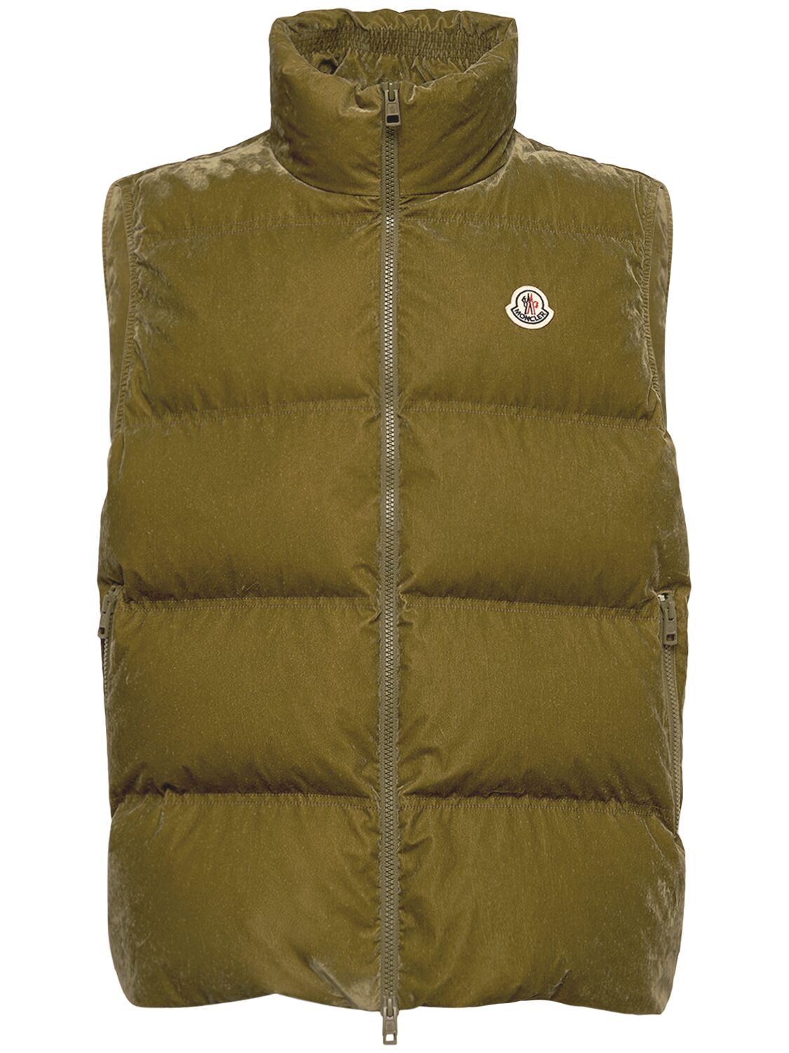 Moncler Natadola Nylon Down Vest In Olive Green