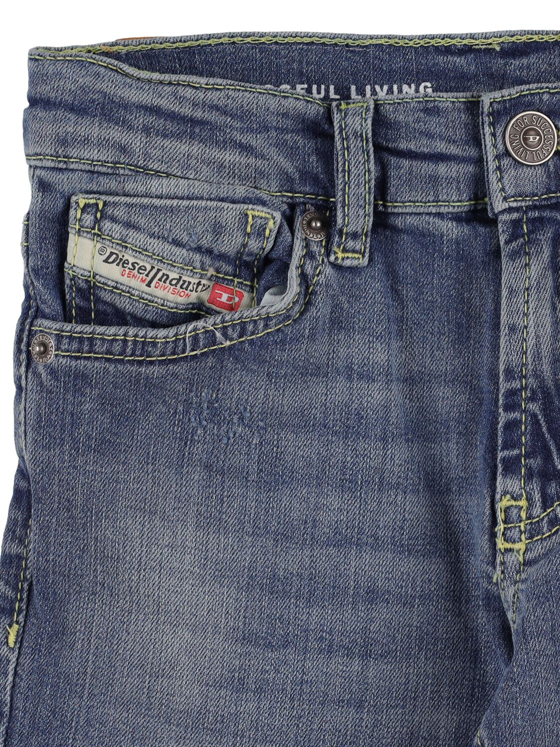 Shop Diesel 5 Pocket Stretch Cotton Denim Jeans In Blue