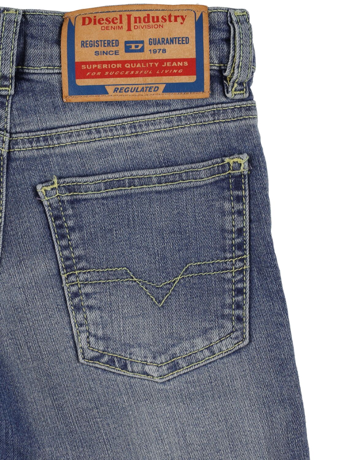 Shop Diesel 5 Pocket Stretch Cotton Denim Jeans In Blue