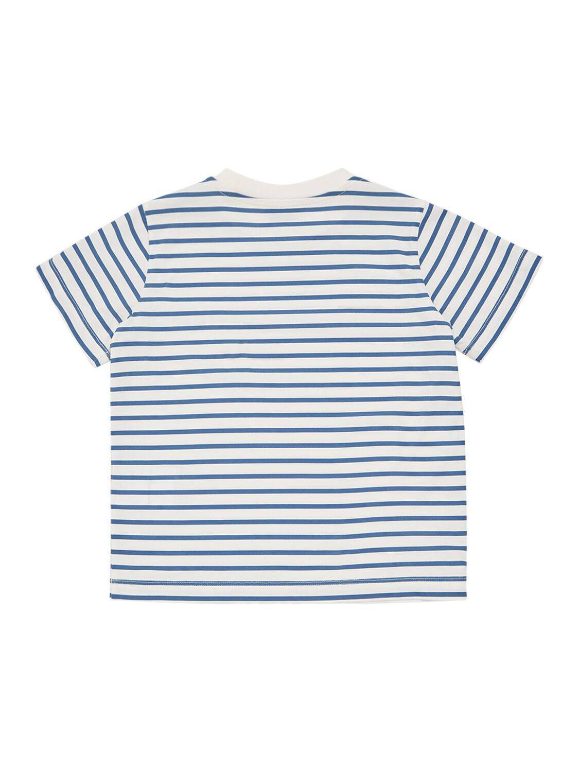 Shop Moncler Striped Cotton T-shirt In Dark Blue