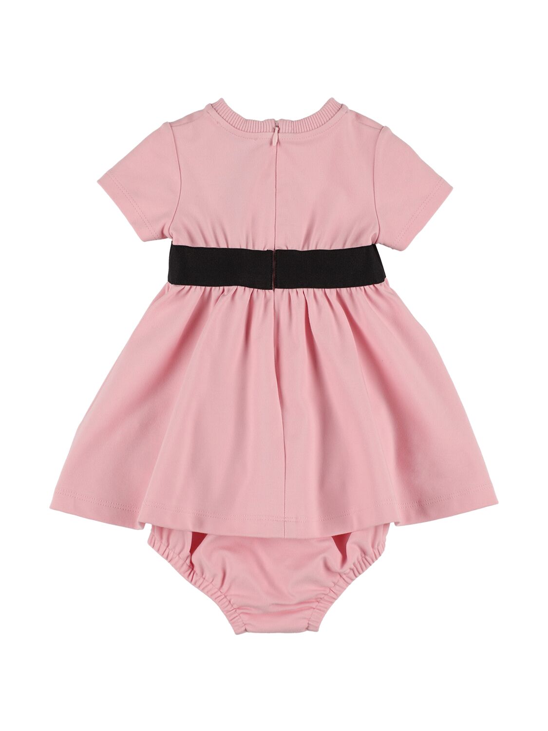 Shop Dolce & Gabbana Printed Cotton Dress W/ Diaper Cover In Pink