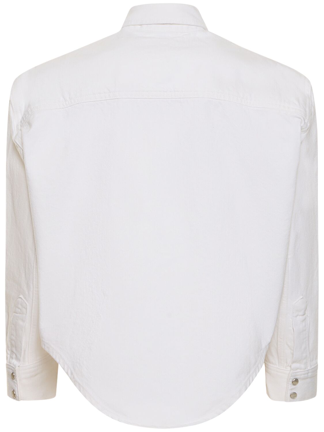 Shop Wardrobe.nyc Cotton Denim Shirt Jacket In White