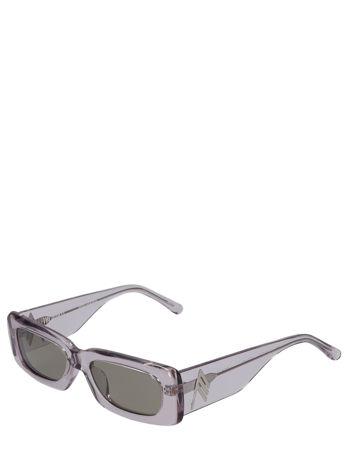 Shop Attico Mini Marfa Squared Acetate Sunglasses In Grey,smoke