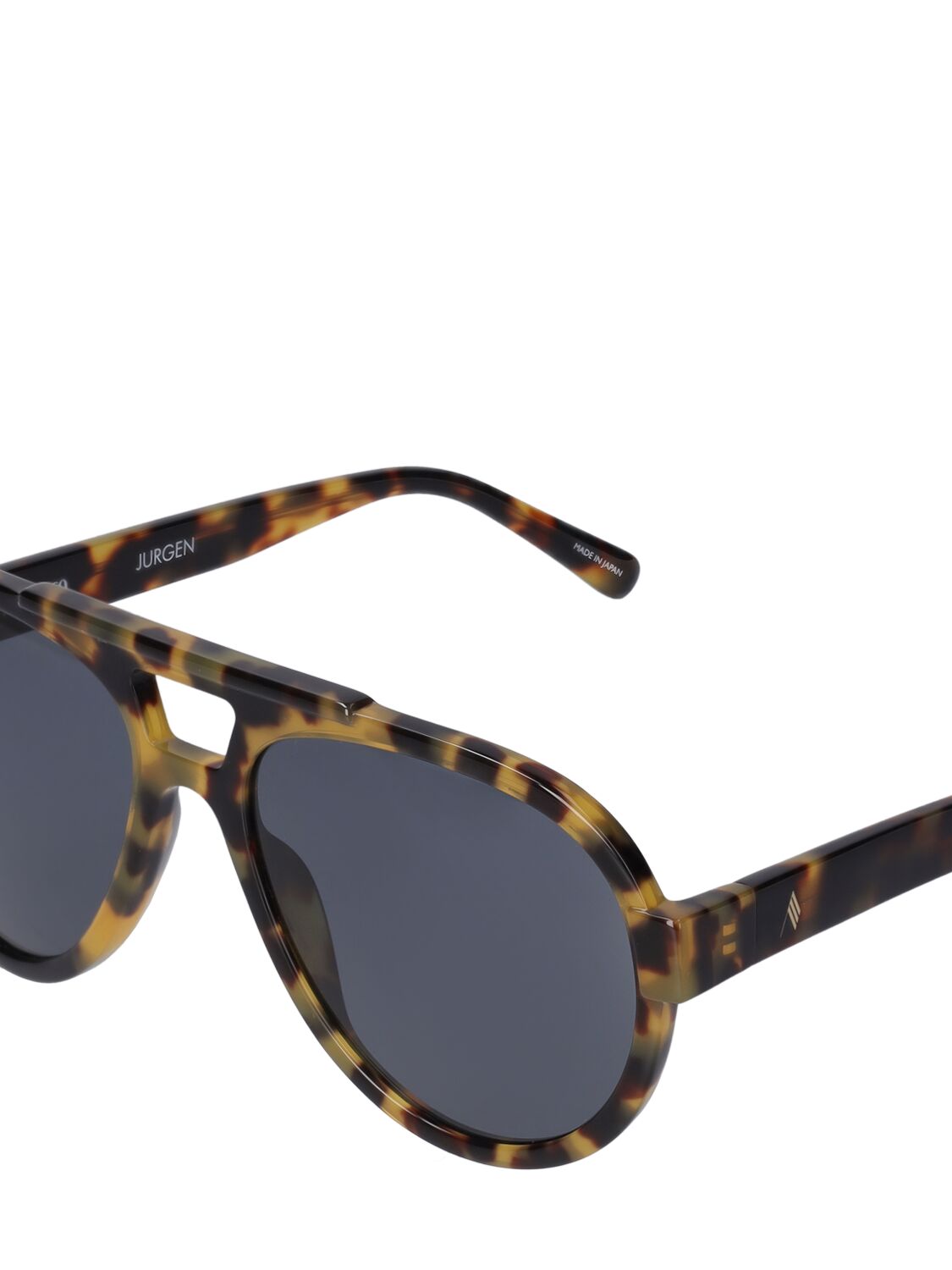Shop Attico Jurgen Pilot Acetate Sunglasses In T-shell,grey