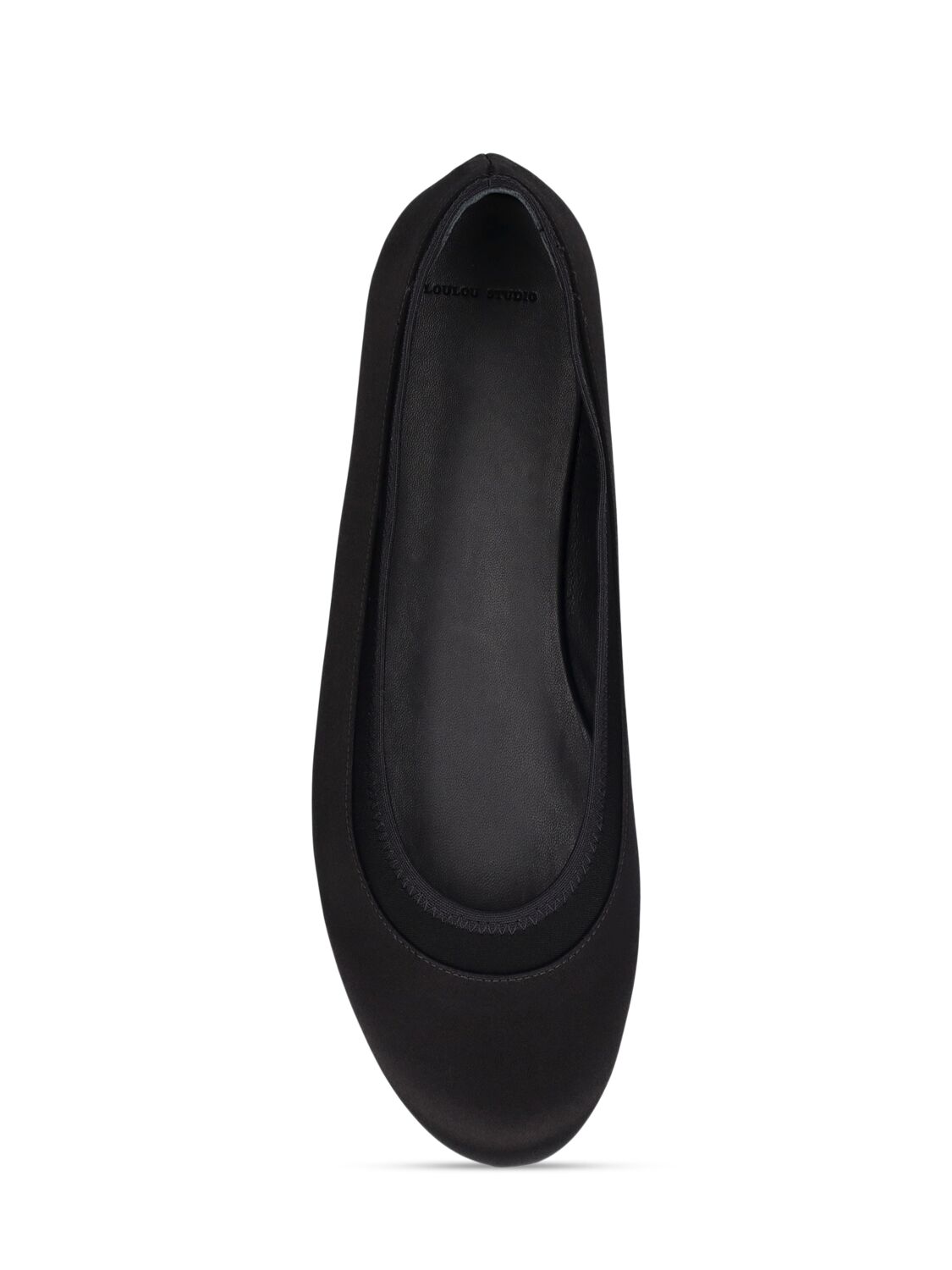 Shop Loulou Studio Frano Satin Ballerina Flat Shoes In Black