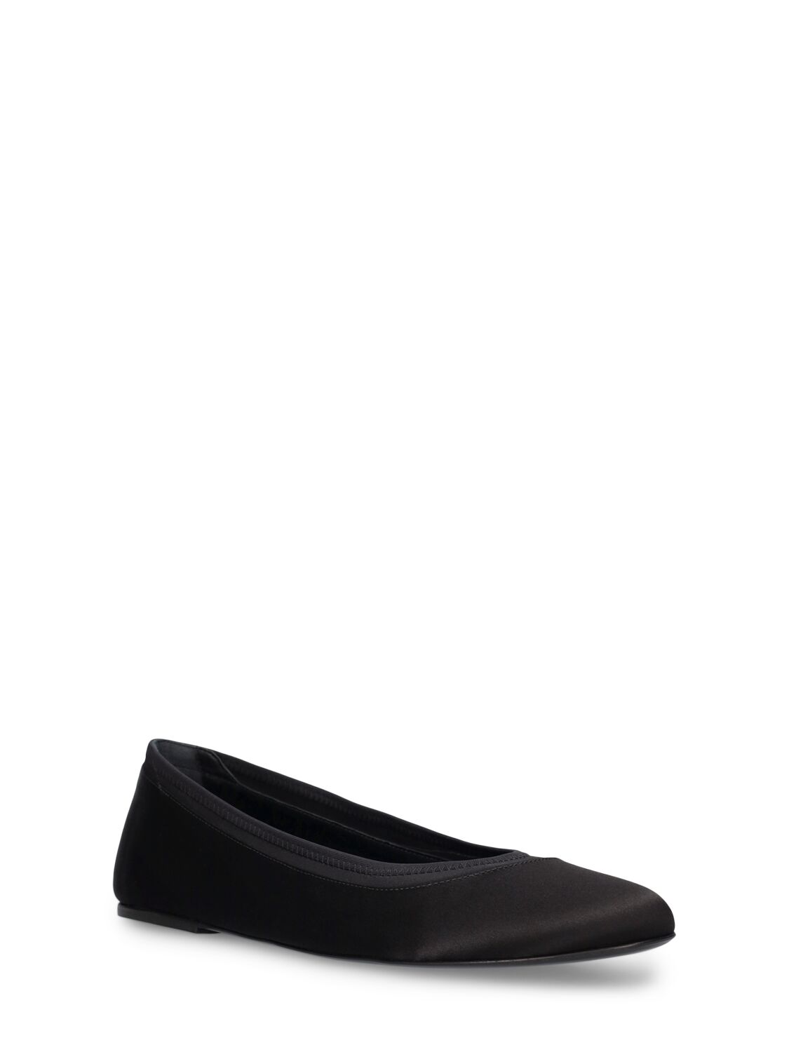 Shop Loulou Studio Frano Satin Ballerina Flat Shoes In Black