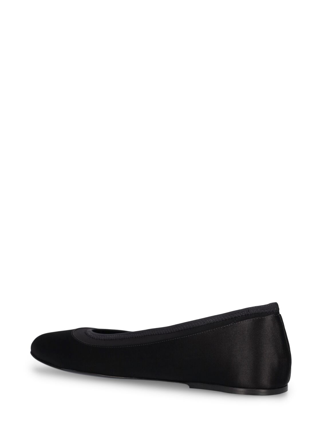 Shop Loulou Studio Frano Satin Ballerina Flat Shoes In Black