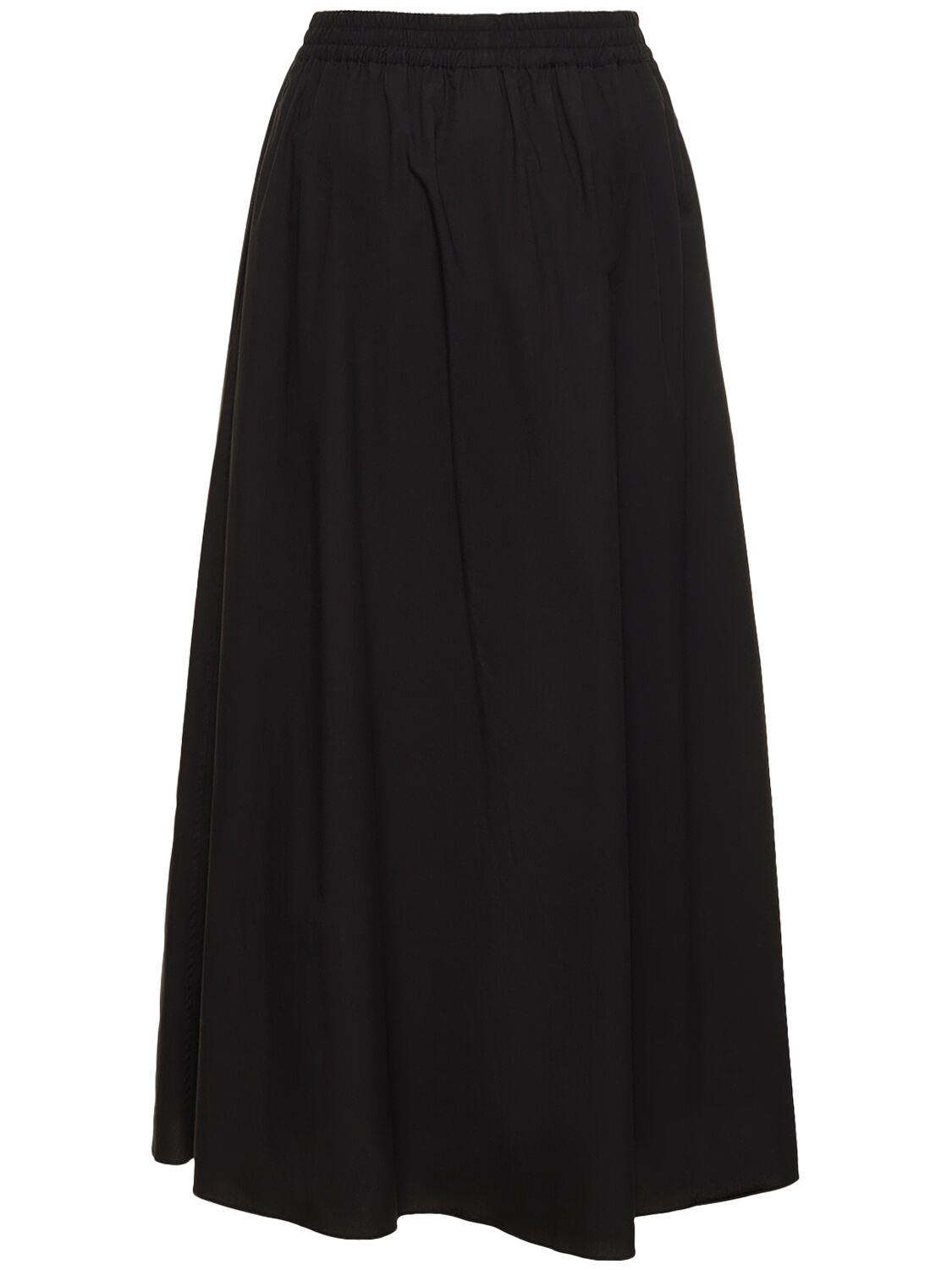 Shop Matteau Relaxed Organic Cotton Midi Skirt In Black