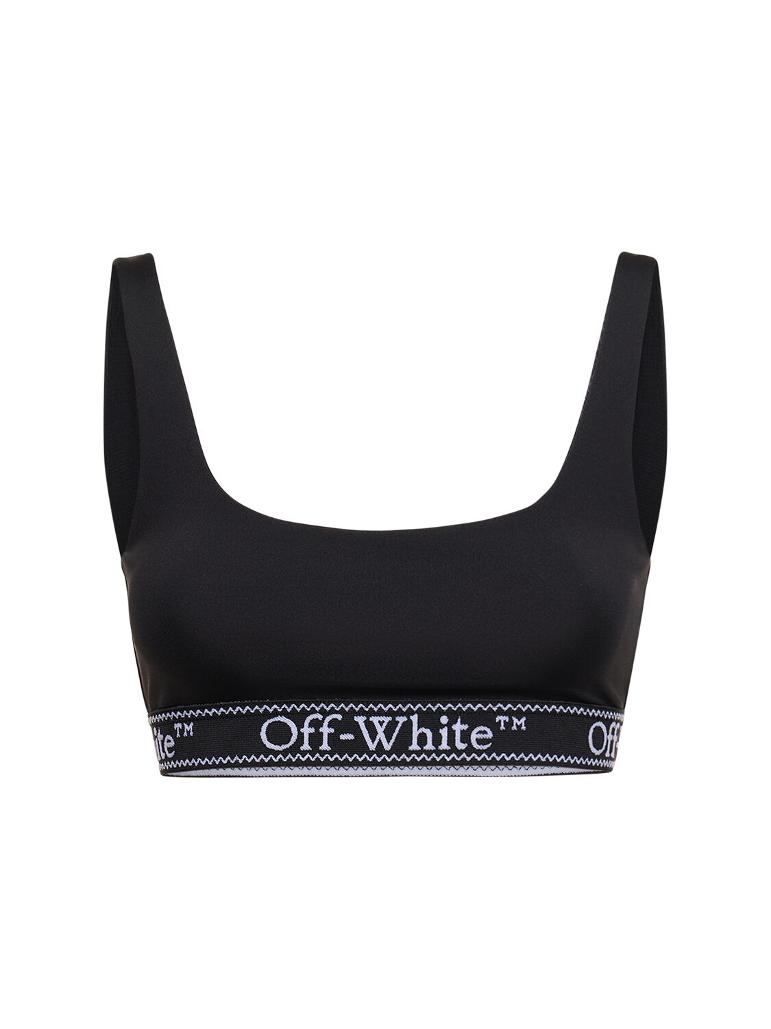 Off-white Logoband Nylon Bra Top In Black