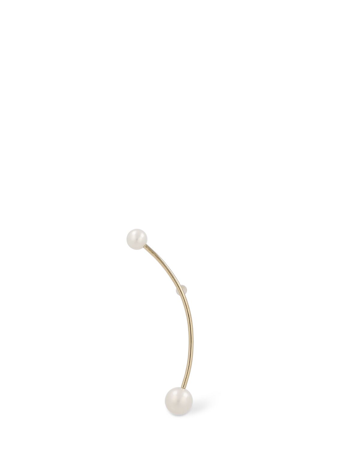 Sophie Bille Brahe Stellari Grande Pearl Mono Earring In White