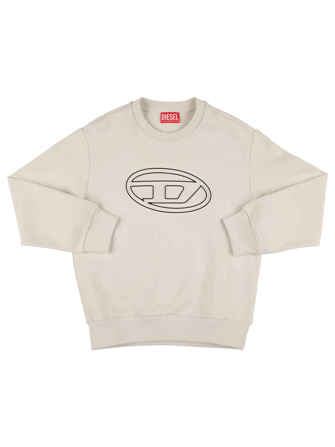 Diesel Kids' Cotton Logo Sweatshirt In White