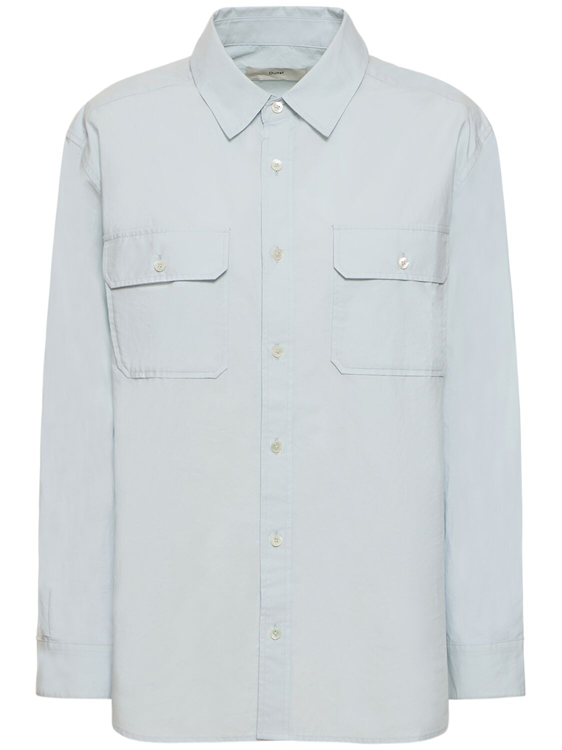 Shop Dunst Out Pocket Cotton Shirt In Light Blue