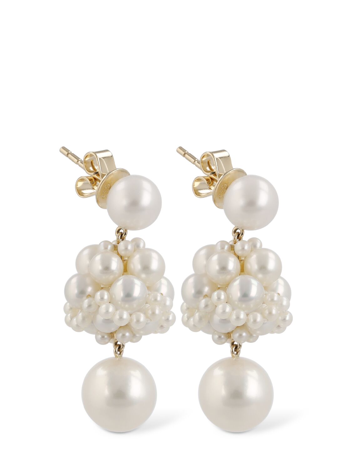 Shop Sophie Bille Brahe Dora 14kt Gold & Pearl Earrings