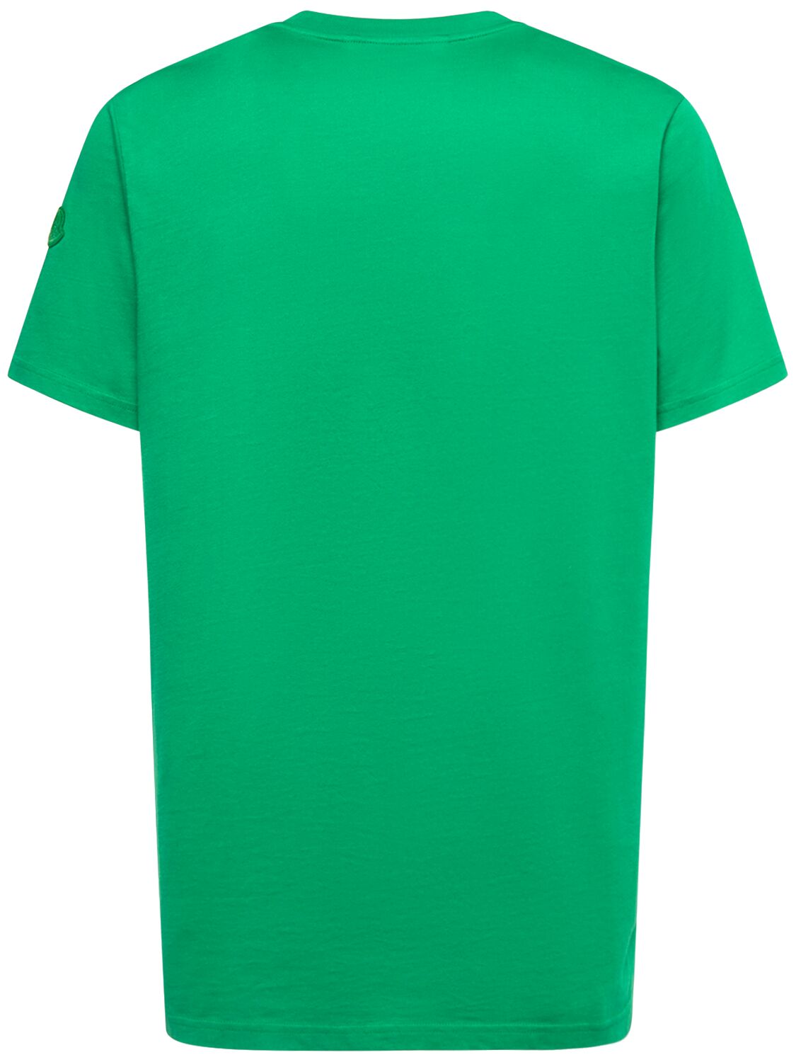 Shop Moncler Logo Cotton T-shirt In Deep Green