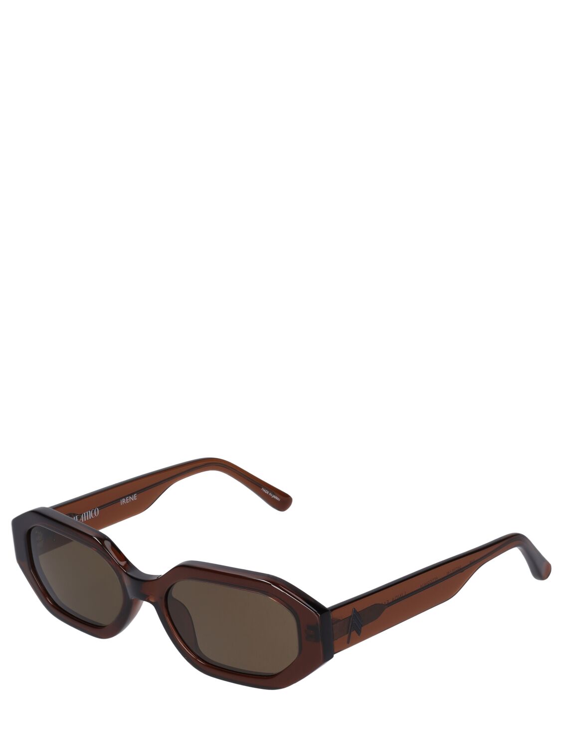Shop Attico Irene Squared Acetate Sunglasses In Brown