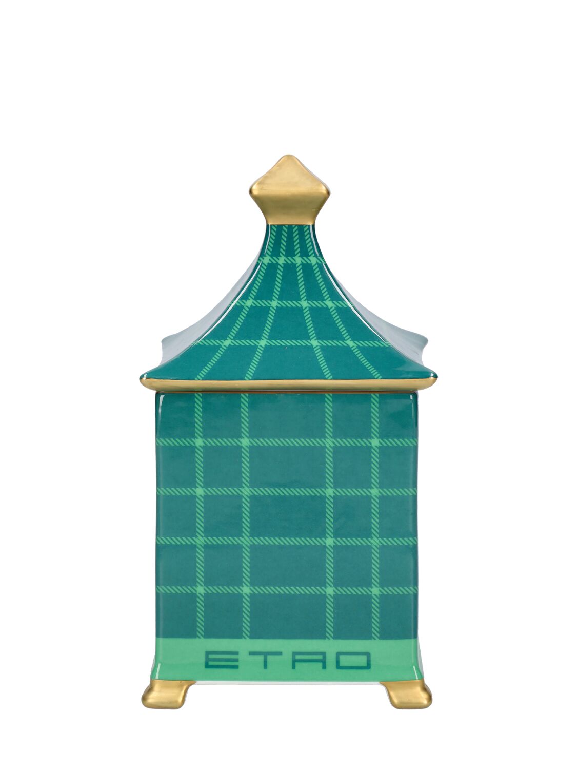 Etro Tartan Pagoda Candle In Green