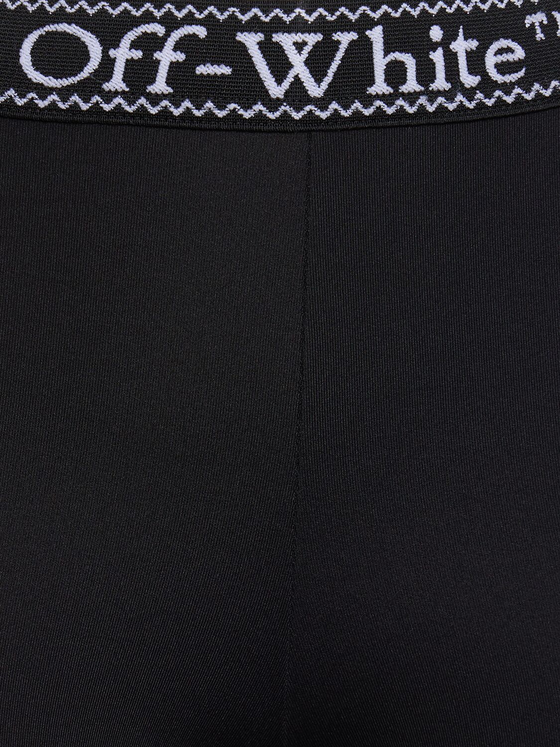 Shop Off-white Logoband Nylon Shorts In Black