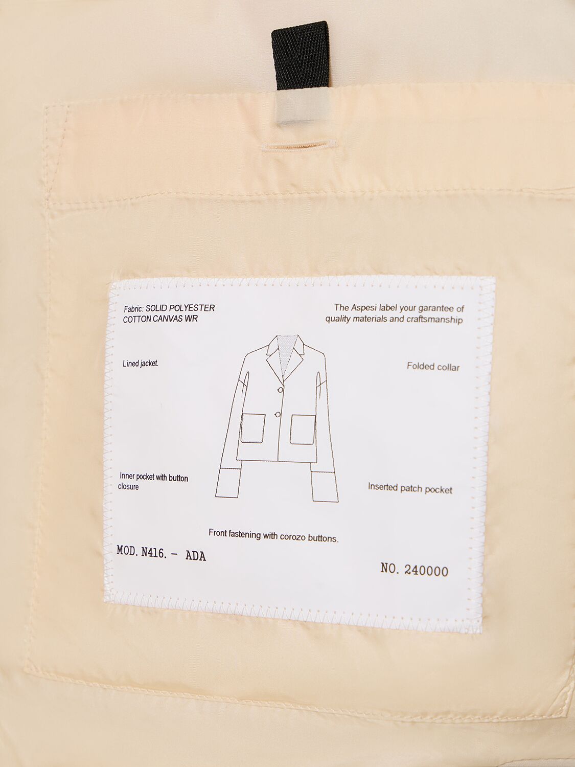 棉质帆布单排扣夹克