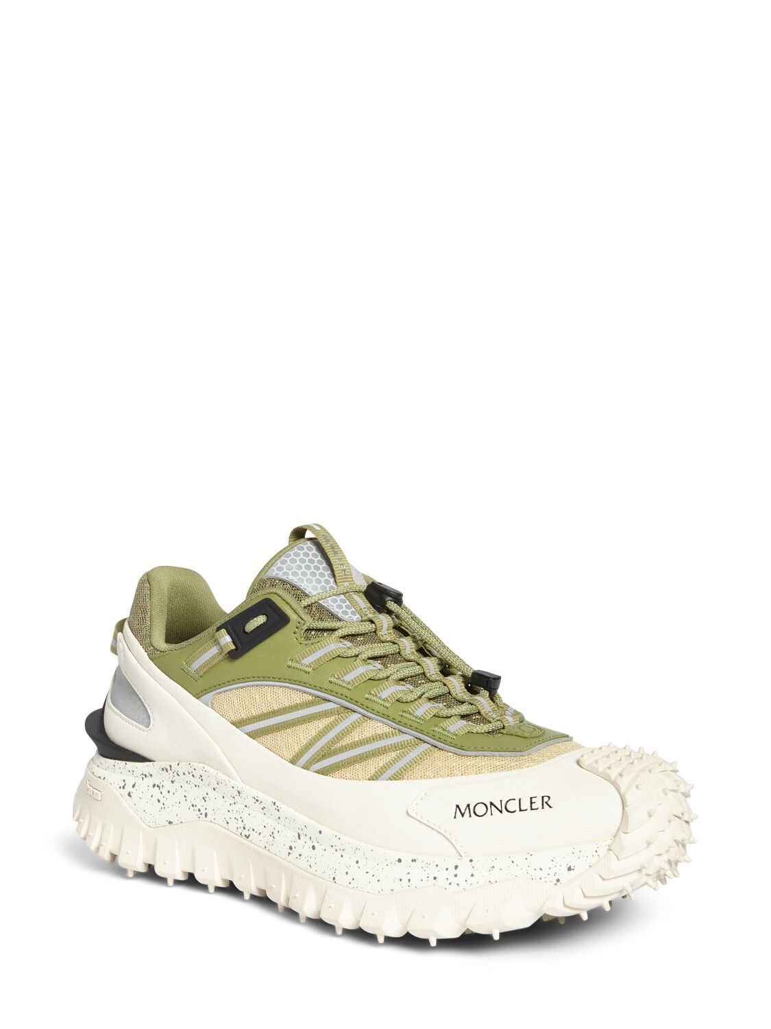 Shop Moncler 4.5cm Trailgrip Tech Sneakers In White,green