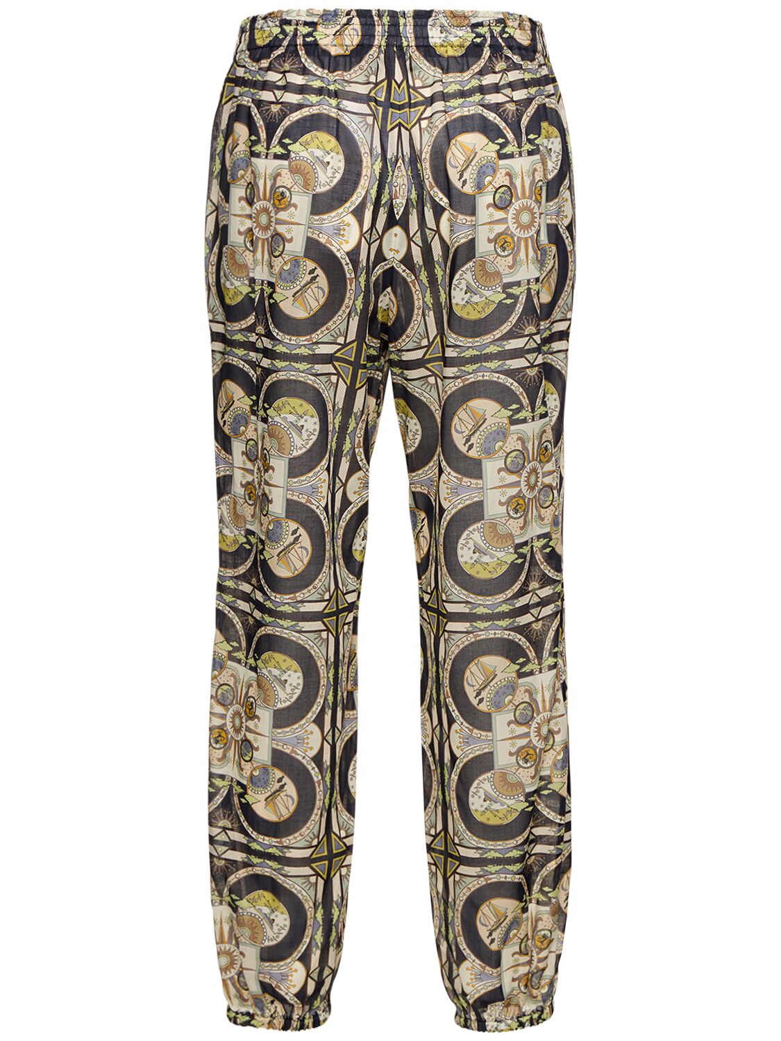 Shop Tory Burch Printed Cotton Beach Pants In Multicolor