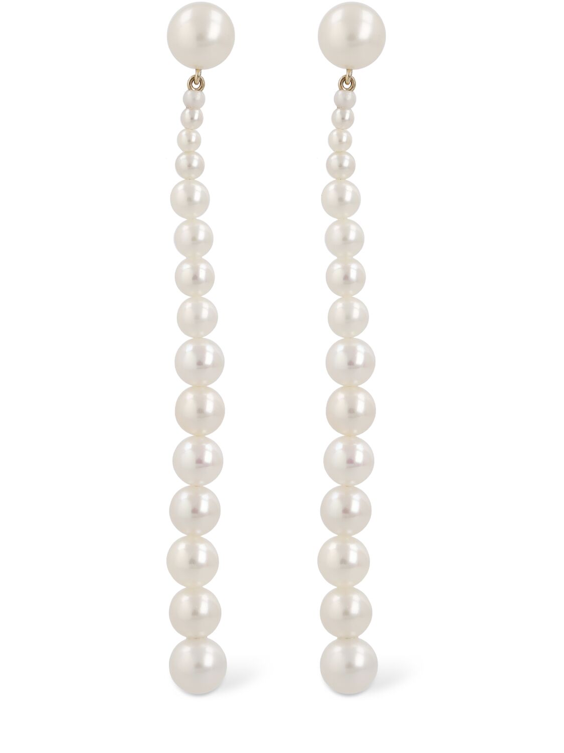Sophie Bille Brahe Piazza 14kt Gold & Pearl Earrings In White