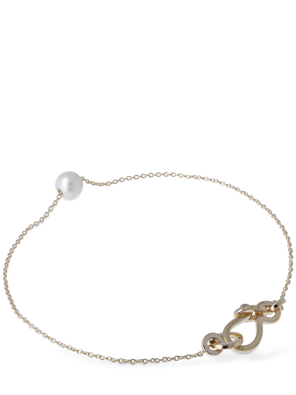 Shop Sophie Bille Brahe Stella Main 14kt Gold & Pearl Bracelet In Pearl,gold