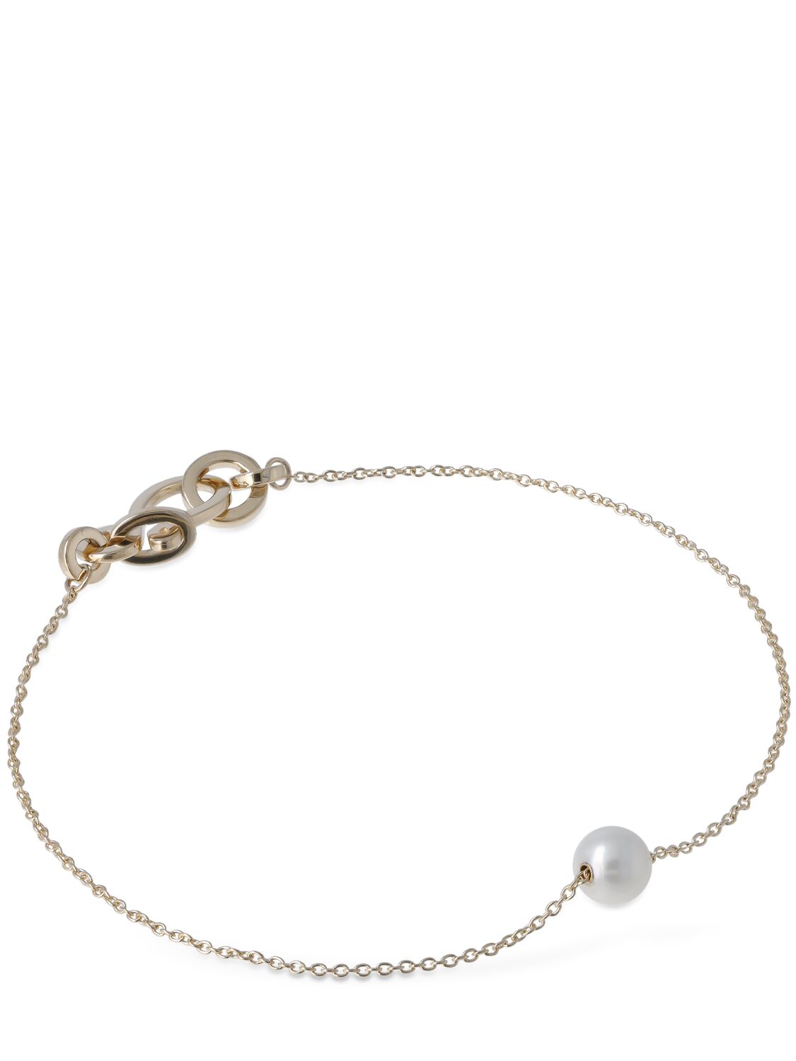 Shop Sophie Bille Brahe Stella Main 14kt Gold & Pearl Bracelet In Pearl,gold
