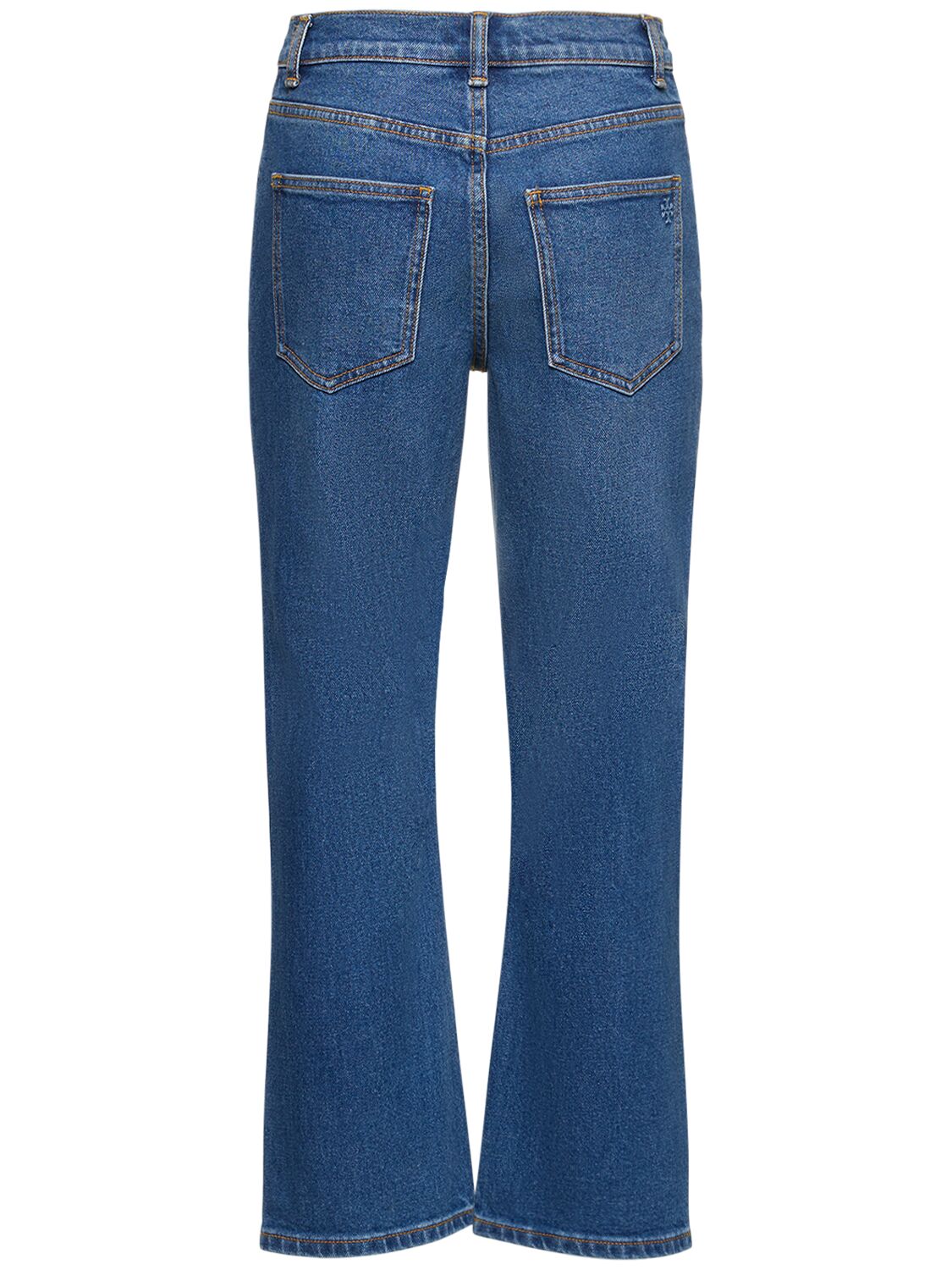 Shop Tory Burch Cropped Flared Midi Jeans In Blue